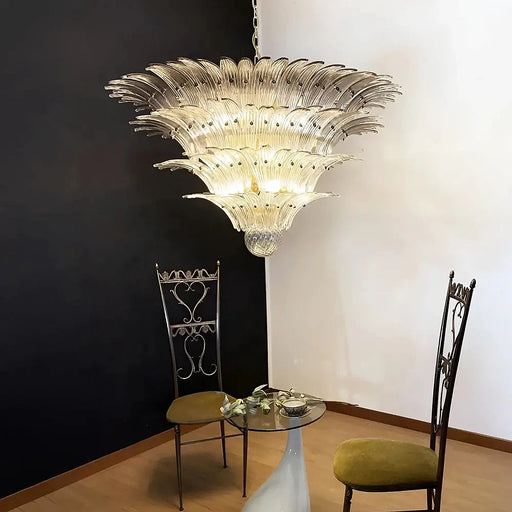 Murano Palmette Smoked Chandelier-DWHOME