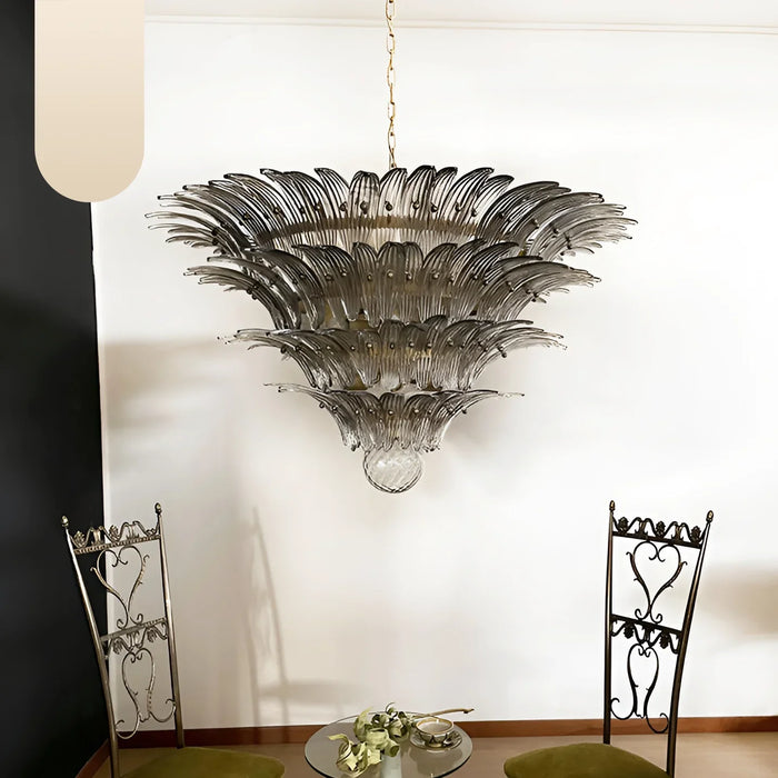 Murano Palmette Smoked Chandelier-DWHOME