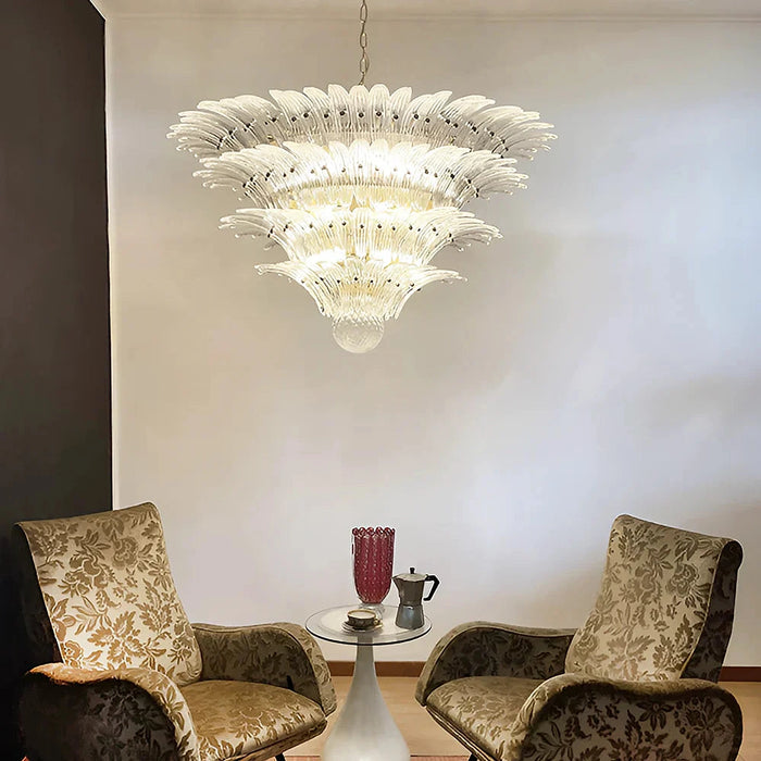 Murano Palmette Transparent Chandelier-DWHOME