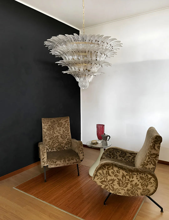 Murano Palmette Transparent Chandelier-DWHOME