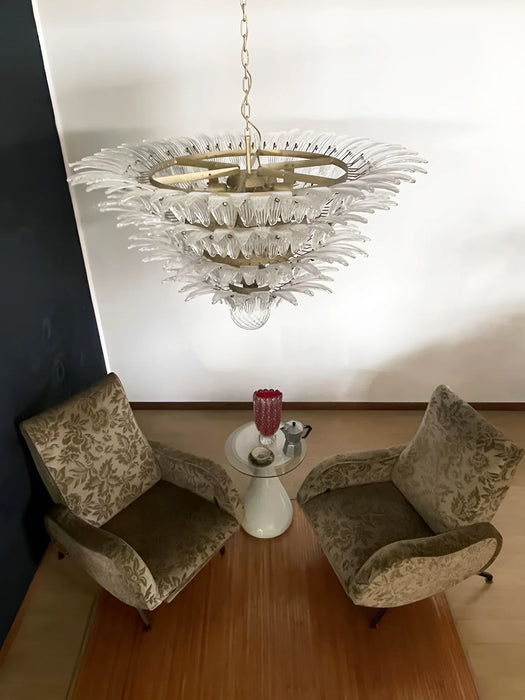 Murano Palmette Transparent Chandelier-DWHOME
