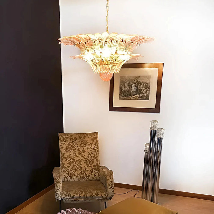 Murano Palmette Pink Chandelier-DWHOME