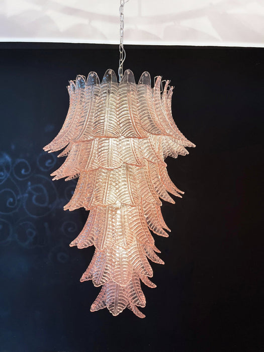 Murano Pink Felch Spiral Chandelier-DWHOME