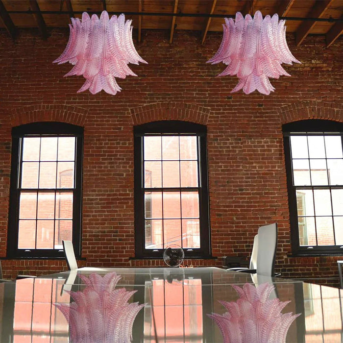 Murano Pink Ferns Glass Chandelier-DWHOME