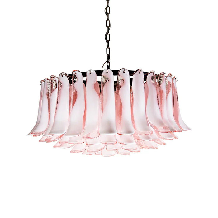Murano Pink Glass Petal Chandelier-DWHOME