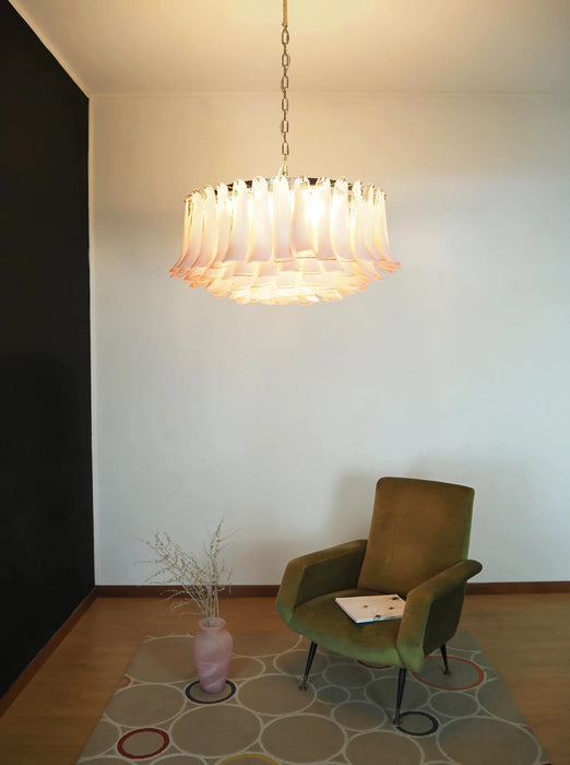 Murano Pink Glass Petal Chandelier-DWHOME