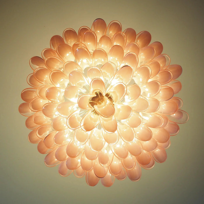 Murano Pink Glass Petal Chandelier-DWHOME