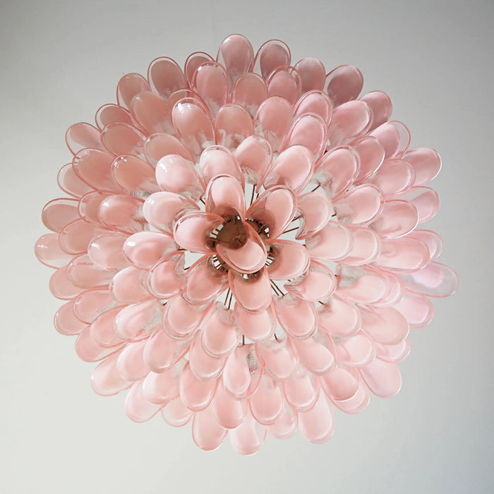 Murano Pink Glass Petal Chandelier-DWHOME