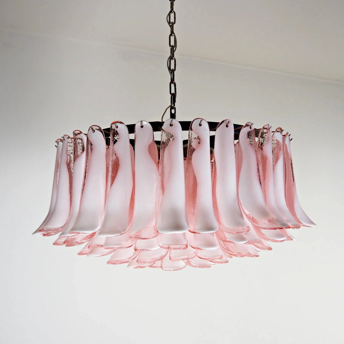 Murano Pink Glass Petal Chandelier-DWHOME