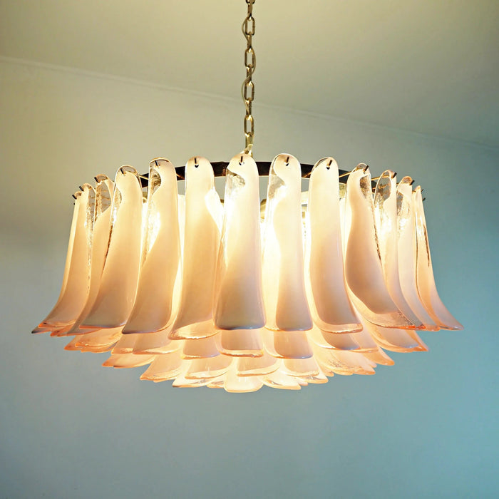 Murano Pink Glass Petal Chandelier-DWHOME