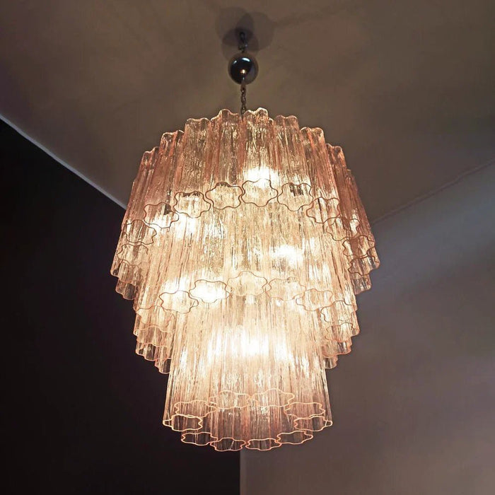 Murano Pink Glass Tube Chandelier-DWHOME