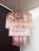 Murano Pink Glass Tube Chandelier-DWHOME