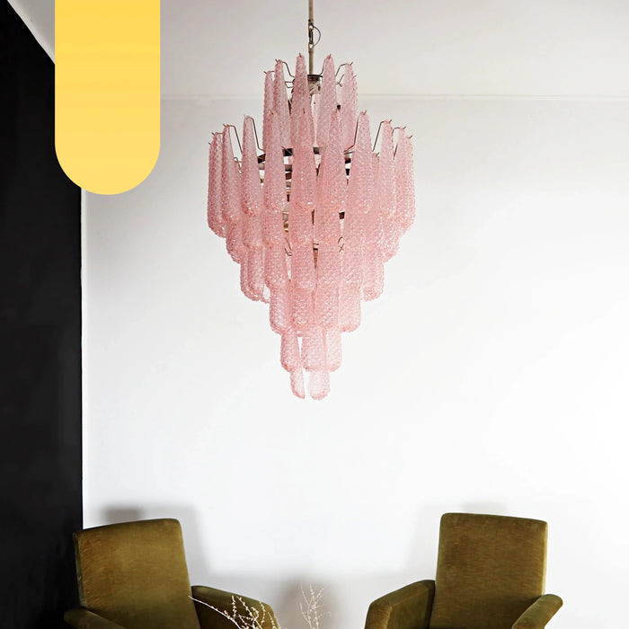Murano Pink Petals Glass Chandelier-DWHOME