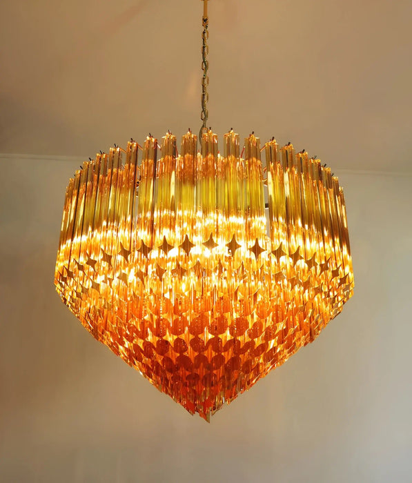 Murano Prisms Amber Chandelier-DWHOME