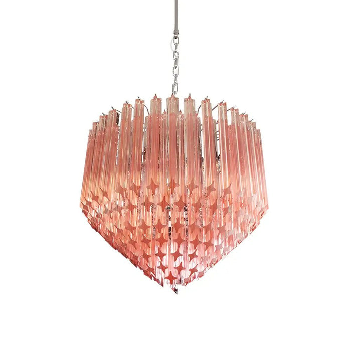 Murano Quadriedri Prisms Pink Chandelier-DWHOME