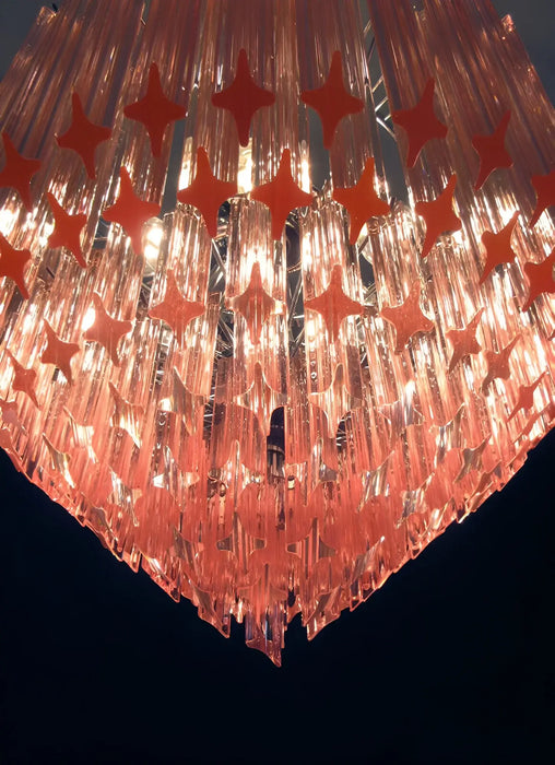 Murano Quadriedri Prisms Pink Chandelier-DWHOME