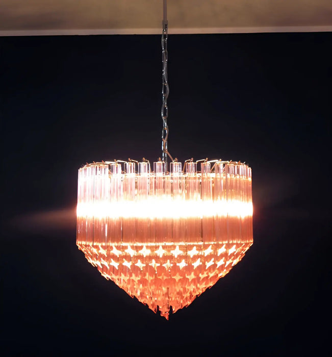 Murano Quadriedri Prisms Pink Chandelier-DWHOME