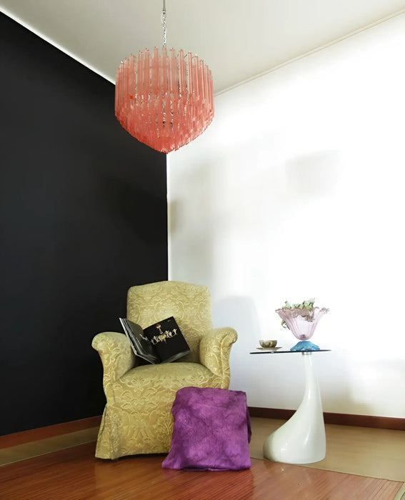 Murano Quadriedri Prisms Pink Chandelier-DWHOME