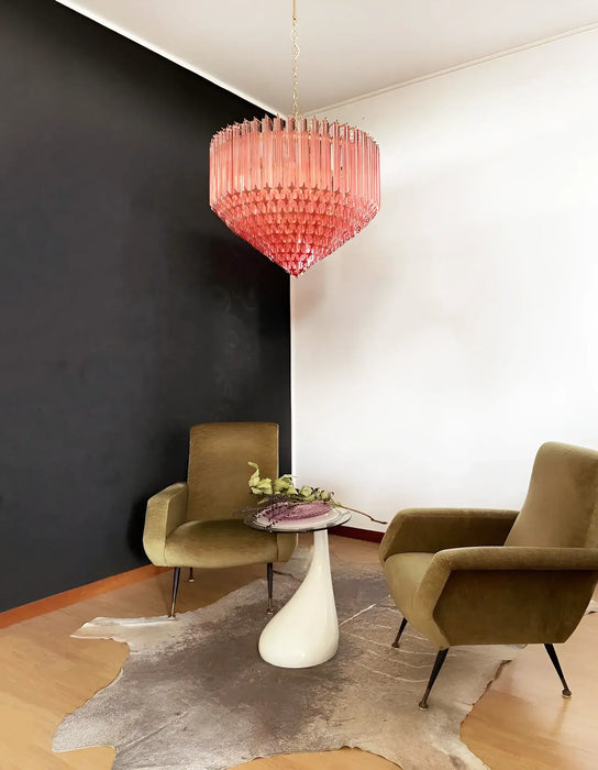 Murano Quadriedri Prisms Pink Chandelier-DWHOME