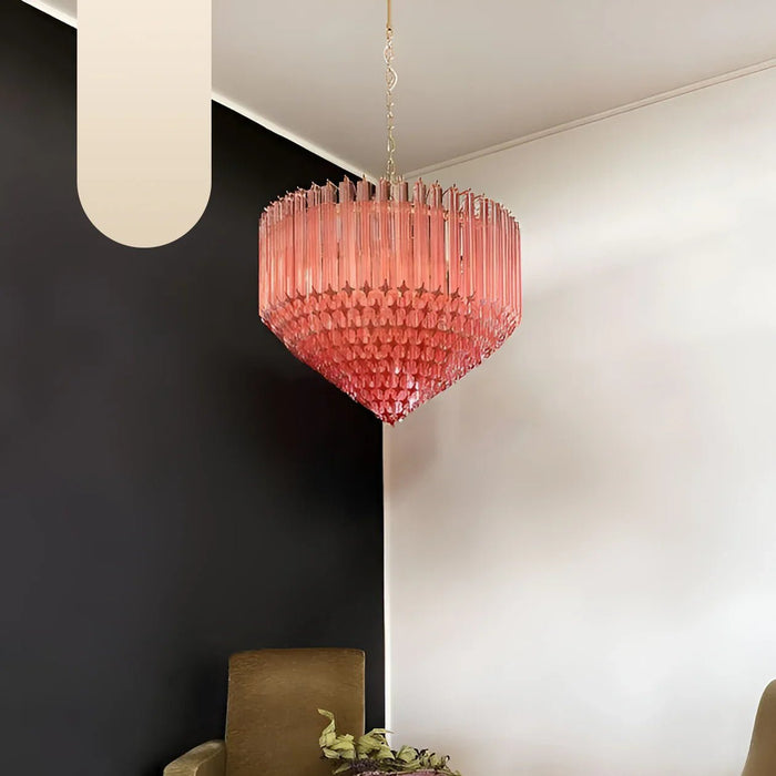 Murano Quadriedri Prisms Pink Chandelier-DWHOME