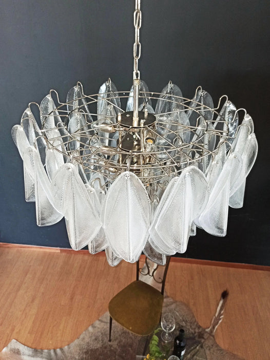 Murano Glass Leaves Transparent Chandelier-DWHOME