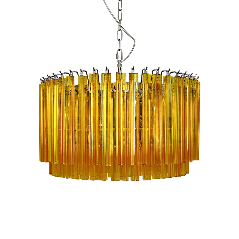 Murano Round Prisms Amber Chandelier-DWHOME