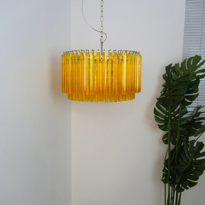 Murano Round Prisms Amber Chandelier-DWHOME