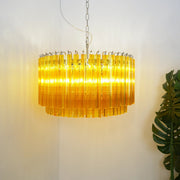 Murano Round Prisms Amber Chandelier-DWHOME