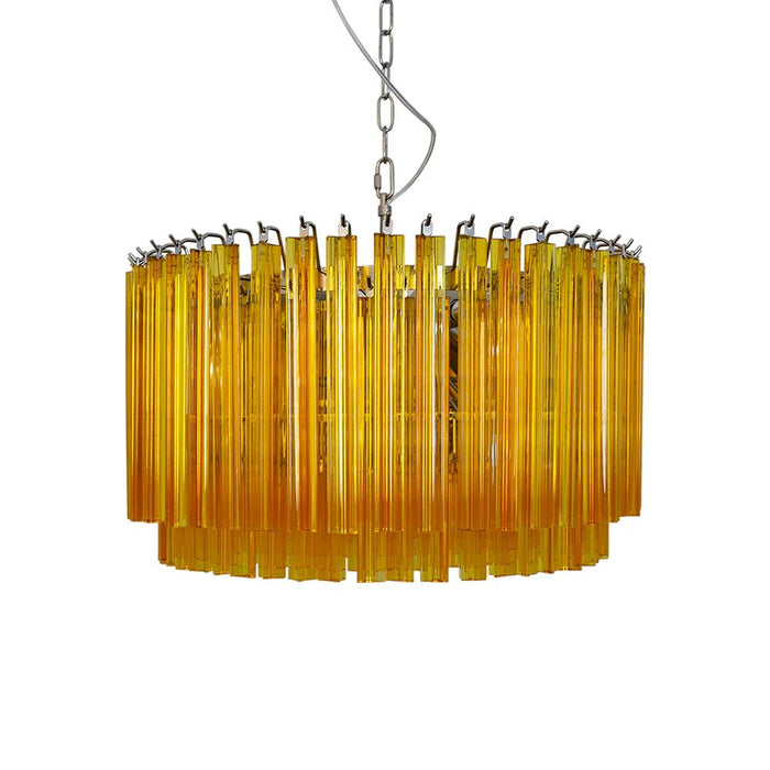Murano Round Prisms Amber Chandelier-DWHOME