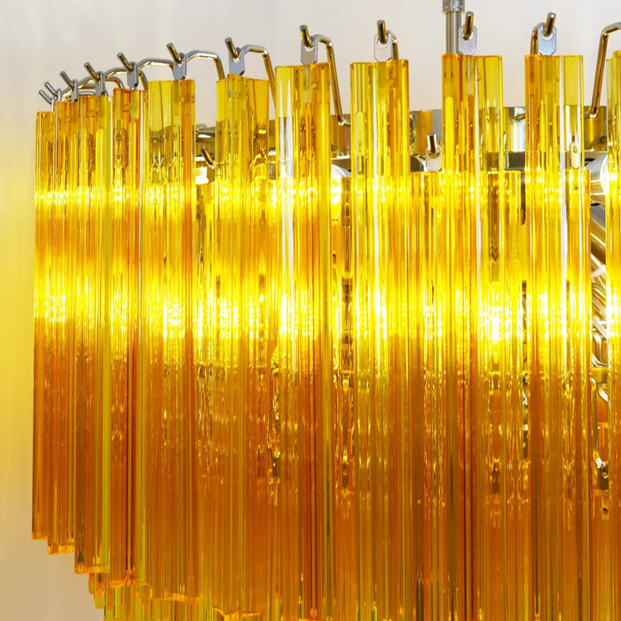 Murano Round Prisms Amber Chandelier-DWHOME