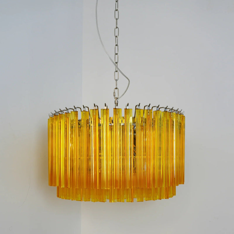 Murano Round Prisms Amber Chandelier-DWHOME