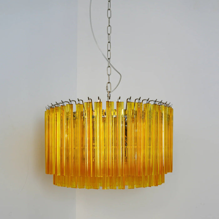 Murano Round Prisms Amber Chandelier-DWHOME