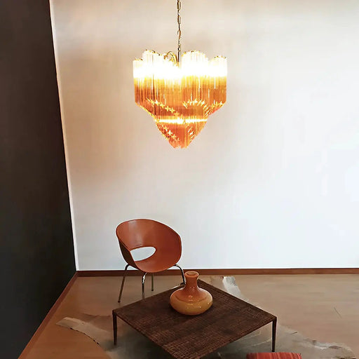 Murano Shaded Amber Prism Chandelier-DWHOME