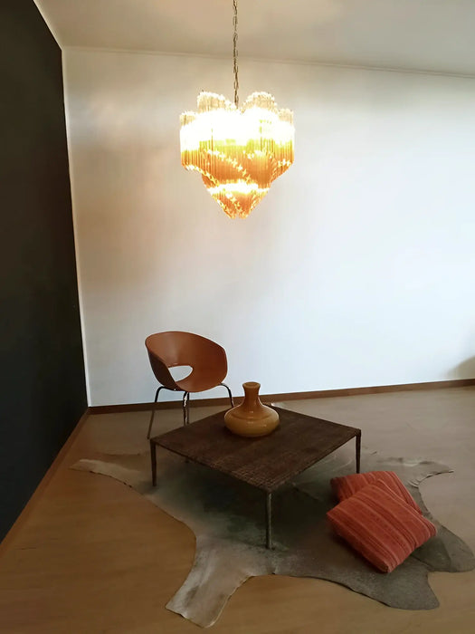 Murano Shaded Amber Prism Chandelier-DWHOME