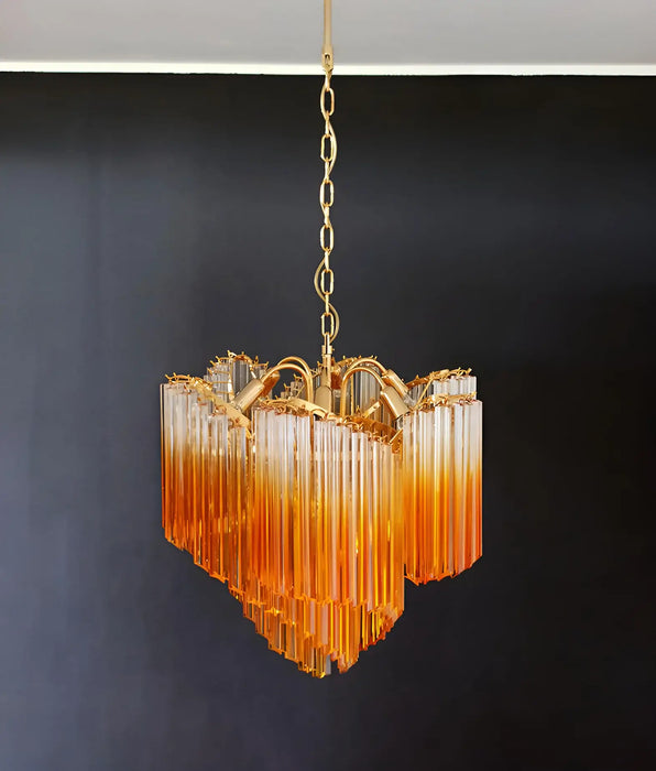 Murano Shaded Amber Prism Chandelier-DWHOME