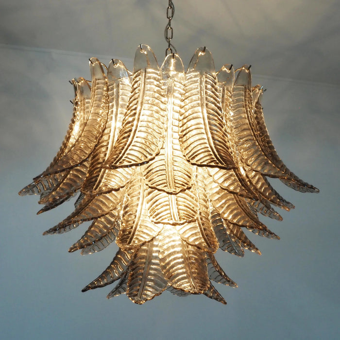 Murano Smoked Ferns Glass Chandelier-DWHOME
