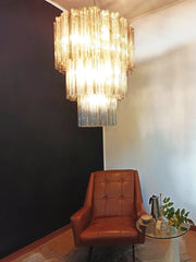 Murano Smoked Glass Tube Chandelier-DWHOME