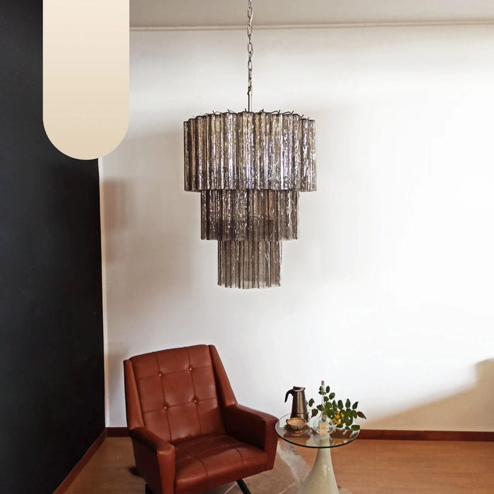 Murano Smoked Glass Tube Chandelier-DWHOME