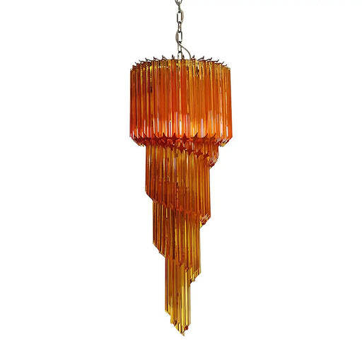 Murano Spiral Amber Prism Glass Chandelier-DWHOME