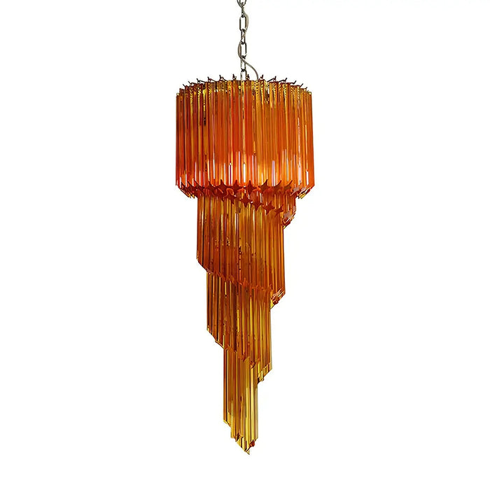 Murano Spiral Amber Prism Glass Chandelier-DWHOME