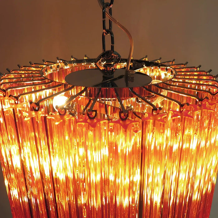 Murano Spiral Amber Prism Glass Chandelier-DWHOME