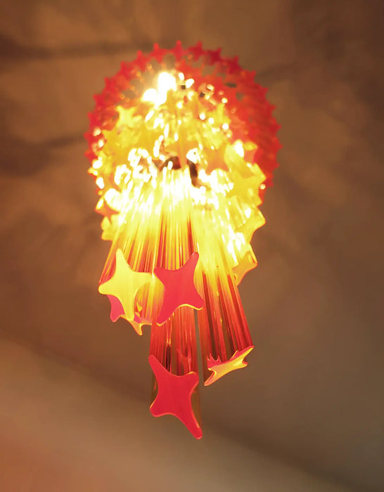 Murano Spiral Amber Prism Glass Chandelier-DWHOME