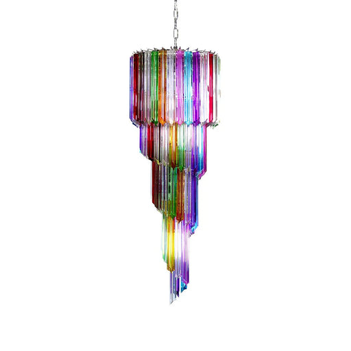 Murano Spiral Multicolor Prism Glass Chandelier-DWHOME