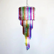 Murano Spiral Multicolor Prism Glass Chandelier-DWHOME