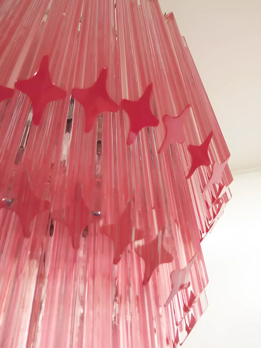 Murano Spiral Pink Prism Glass Chandelier-DWHOME