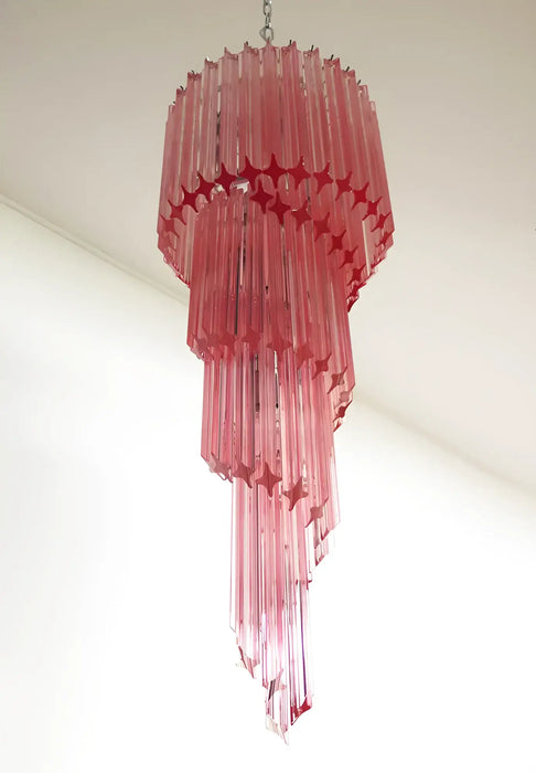 Murano Spiral Pink Prism Glass Chandelier-DWHOME
