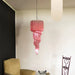 Murano Spiral Pink Prism Glass Chandelier-DWHOME