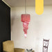 Murano Spiral Pink Prism Glass Chandelier-DWHOME