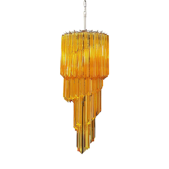 Murano Spiral Prisms Amber Chandelier-DWHOME