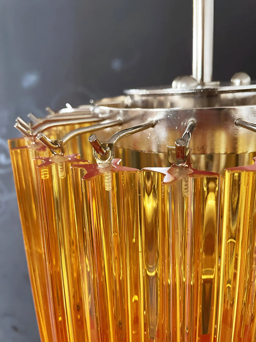Murano Spiral Prisms Amber Chandelier-DWHOME